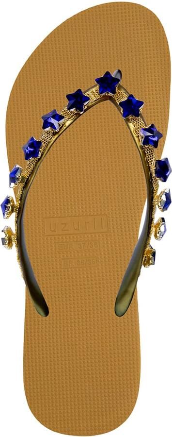 Uzurii Kleine Blauwe Ster Flip Flop Oker