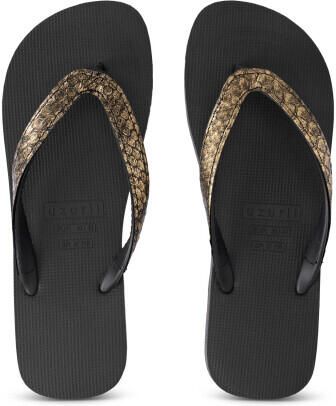 Uzurii Python Bronze Flip Flop Zwart