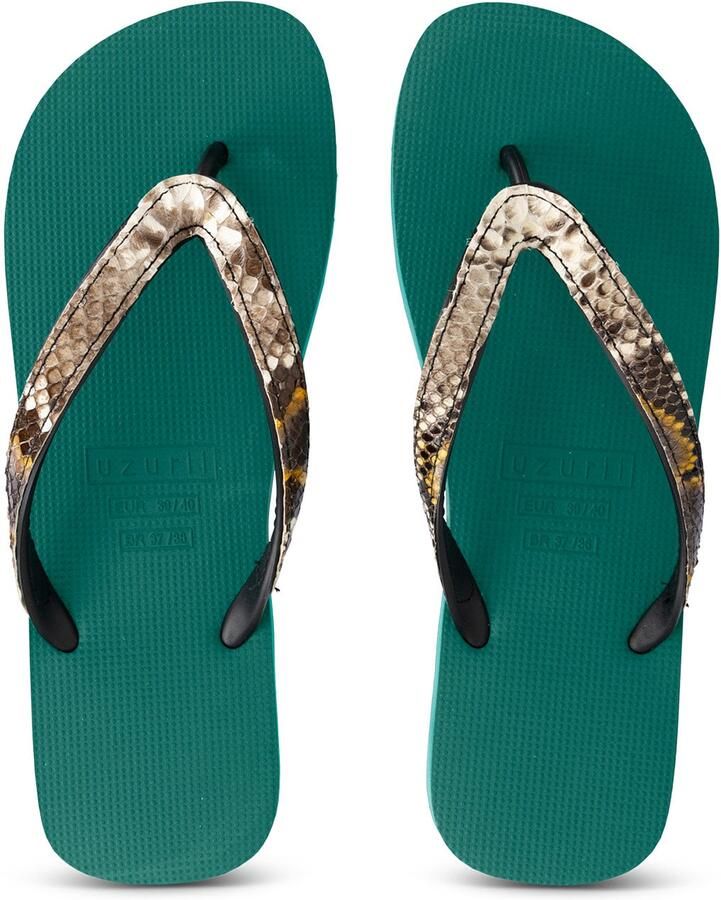 Uzurii Python Taupe Flip Flop Bosgroen