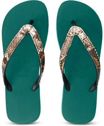 Uzurii Python Taupe Flip Flop Bosgroen