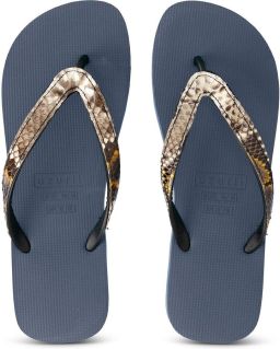 Uzurii Python Taupe Flip Flop Marineblauw