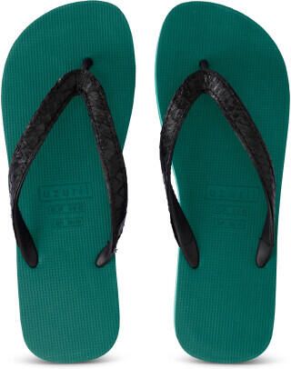 Uzurii Python zwarte teenslippers bosgroen