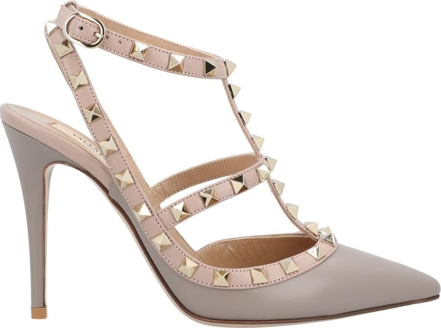 Valentino Garavani Bruine Leren Rockstud Pumps
