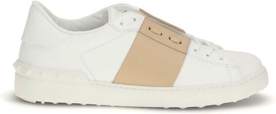 Valentino Garavani Witte Kalfslederen Bos Taurus Lage Sneakers