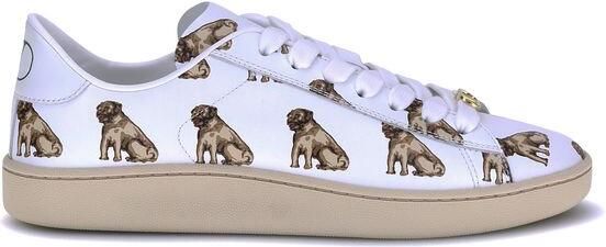 Valentino Garavani Witte Kalfslederen Bos Taurus Lage Sneakers