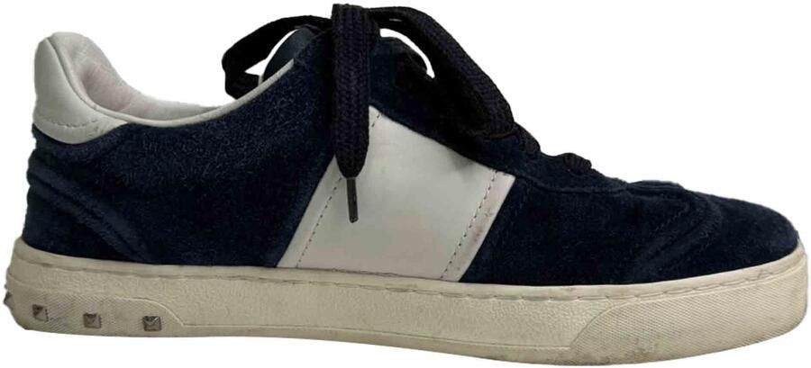 Valentino Pre-owned Valentino Garavani Flycrew lage sneakers in marineblauw suède