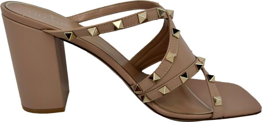 Valentino Pre-owned Valentino Garavani Rockstud Hakmuiltjes in Beige Leer