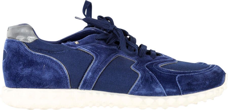 Valentino Pre-owned Valentino Garavani Soul AM Sneakers in Navy Blauw Suède en Mesh