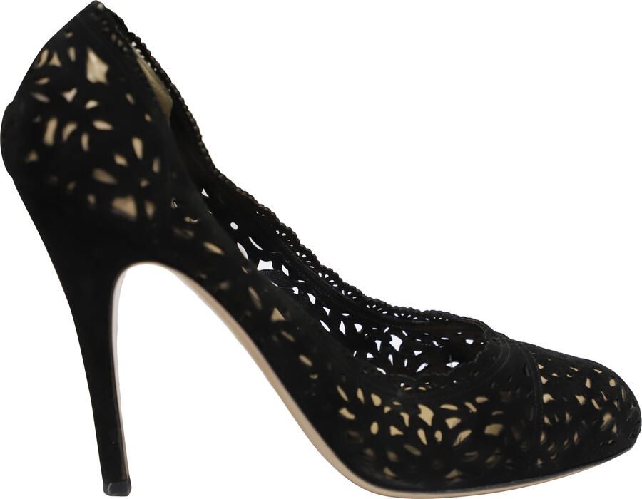 Valentino Pre-owned Valentino Garvani Laser Cut Pumps 115 in zwart suède