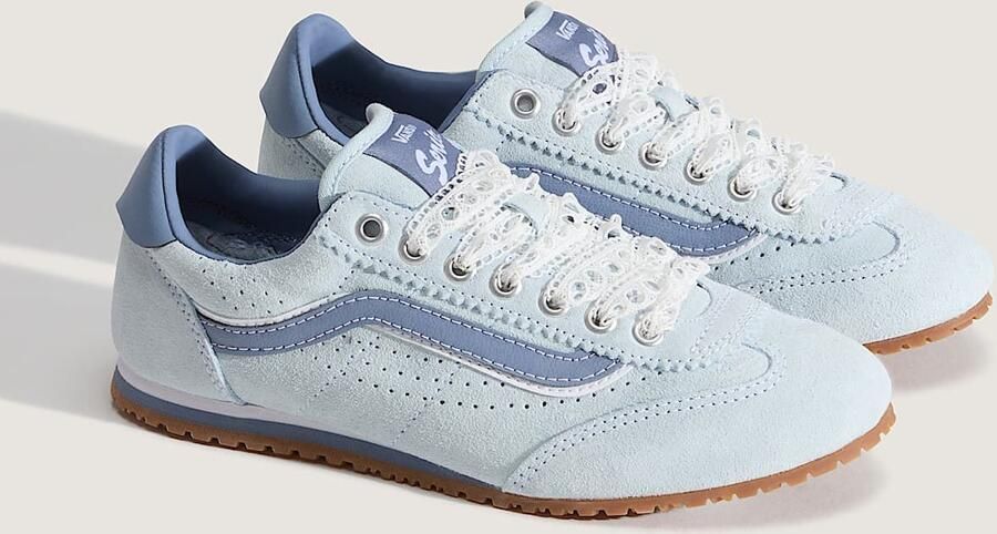 Vans Super Lowpro Suède Dames Blauwe Sneakers