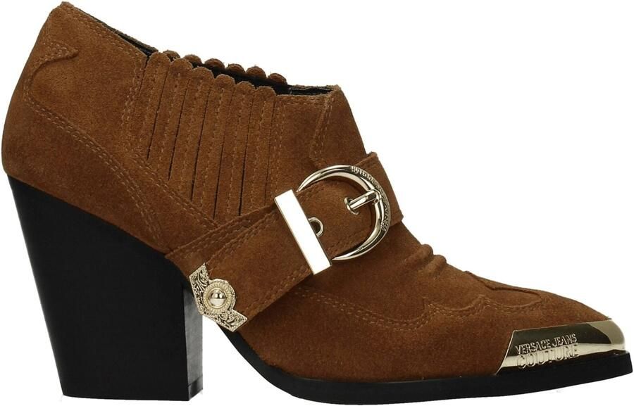 Versace Jeans Bruine Leren Enkellaarzen