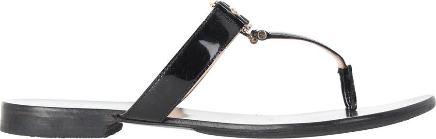 Versace Pre-owned Versace Medusa Logo-Plaque Sleehak Sandalen in Zwart Leer