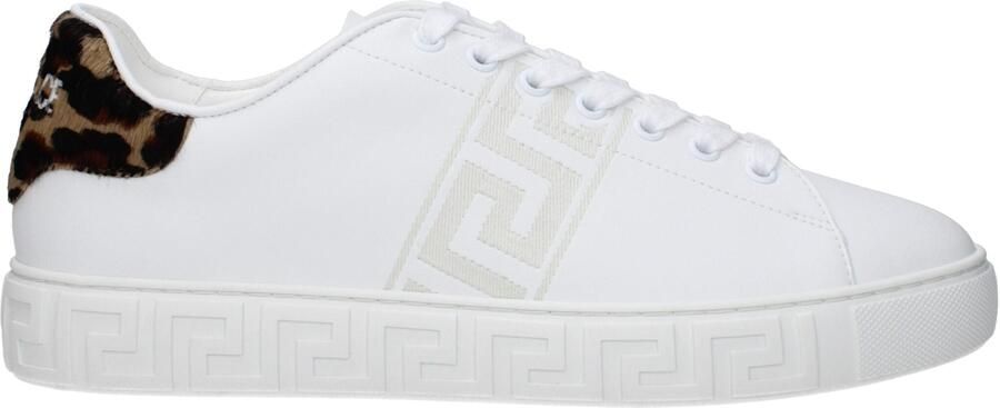 Versace Witte Leren Lage Sneakers