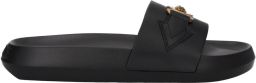 Versace Zwarte Leren Slippers
