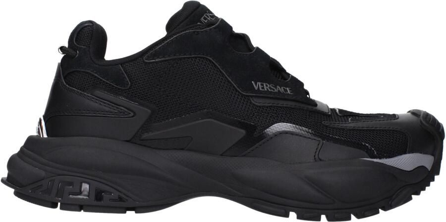 Versace Zwarte Stoffen Sport Sneakers