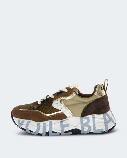 Voile blanche Dames leren sneaker met vetersluiting