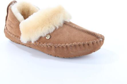 Warmbat Barrine cognac dames pantoffel (gesloten hiel)