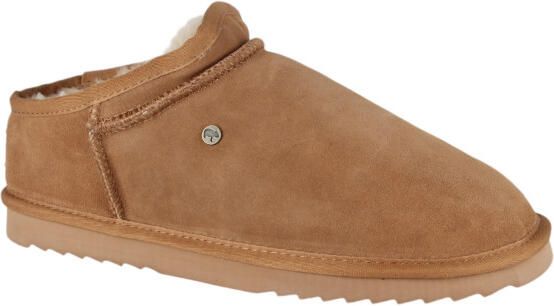 Warmbat Conner cognac heren pantoffel (gesloten hiel)