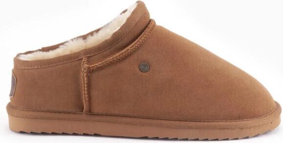 Warmbat Conner cognac heren pantoffel (gesloten hiel)