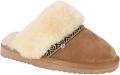 Warmbat Flurry suede tape cognac dames pantoffel (open hiel) - Bruin