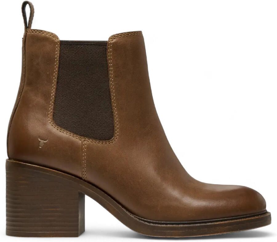 Windsor Smith Dames Tan Classic Leren Platform Enkel Chelsea Laarzen Varsity