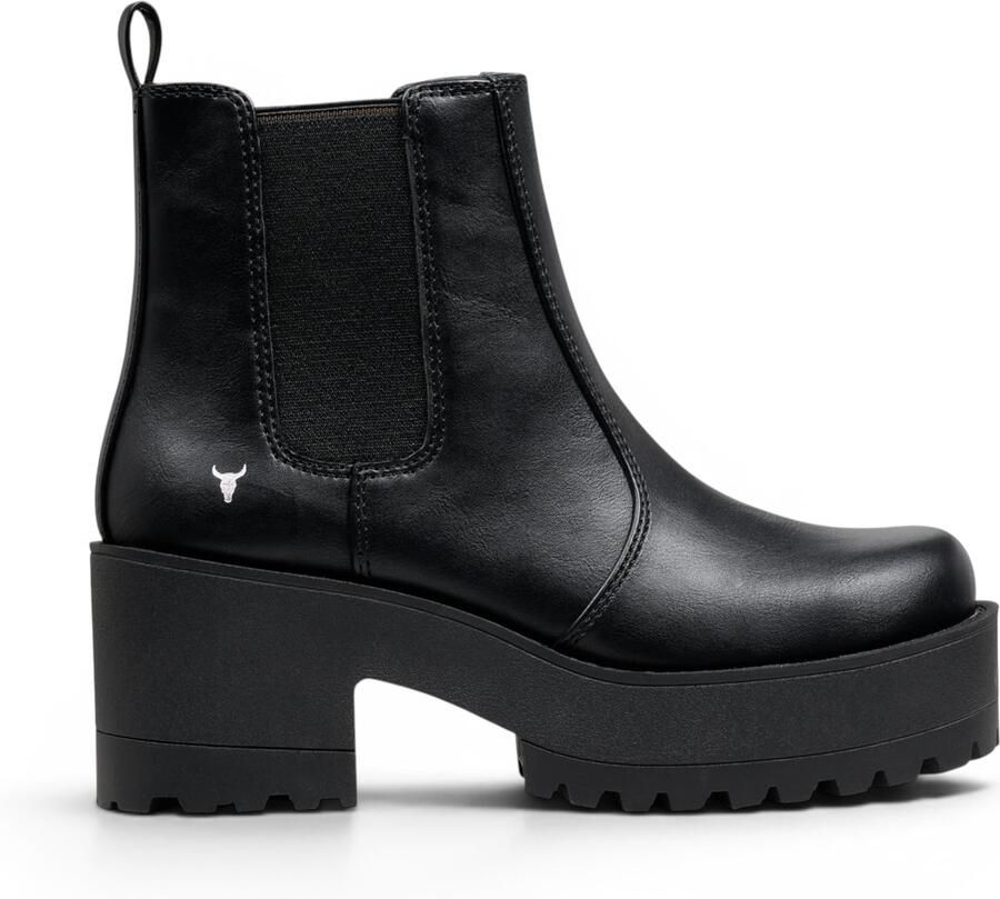 Windsor Smith Windsormsith Dames Zwarte Chunky Platform Chelsea Laarzen Evolve
