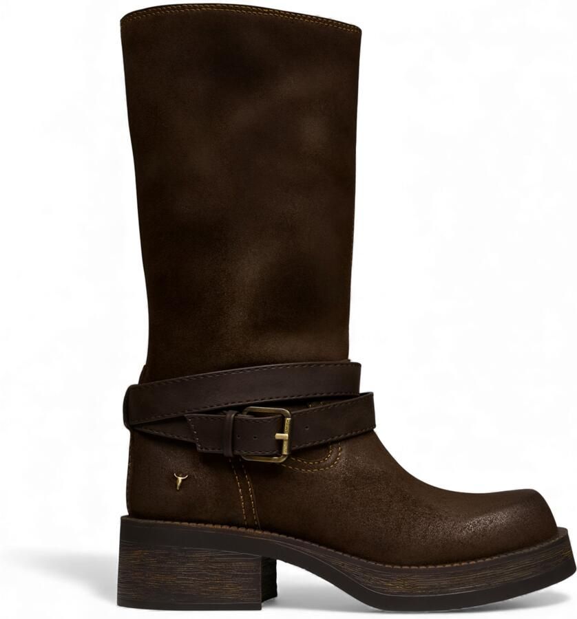 Windsor Smith Windsorsmith Dames Brownie Suède Leren Halfhoge Western Rijlaarzen Gotcha