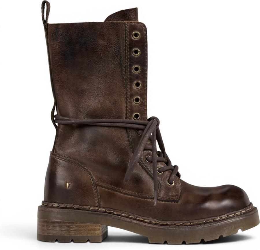 Windsor Smith Windsorsmith Dames bruine leren veterschoenen pauze