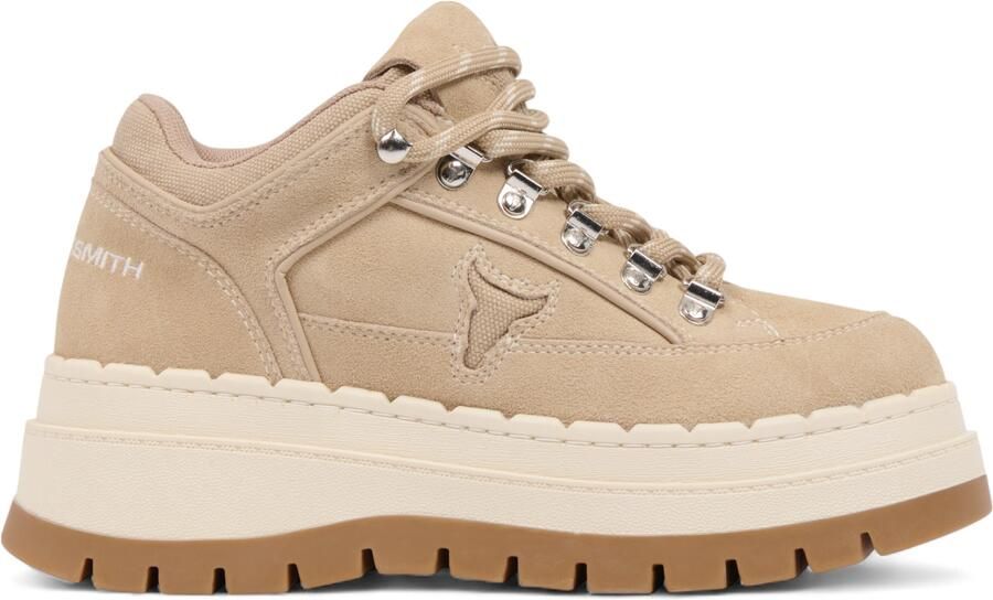 Windsor Smith Windsorsmith Dames Sand Brown Suede Chunky Platform Sneakers Trainers Ultimatum