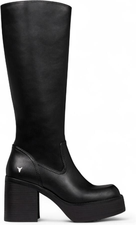 Windsor Smith Windsorsmith Dames Zwarte Kunstleren Kniehoge Platform Hak Laarzen Niche