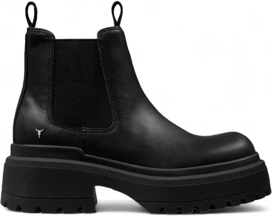 Windsor Smith Zwarte Chunky Leren Chelsea Boots Dopamine