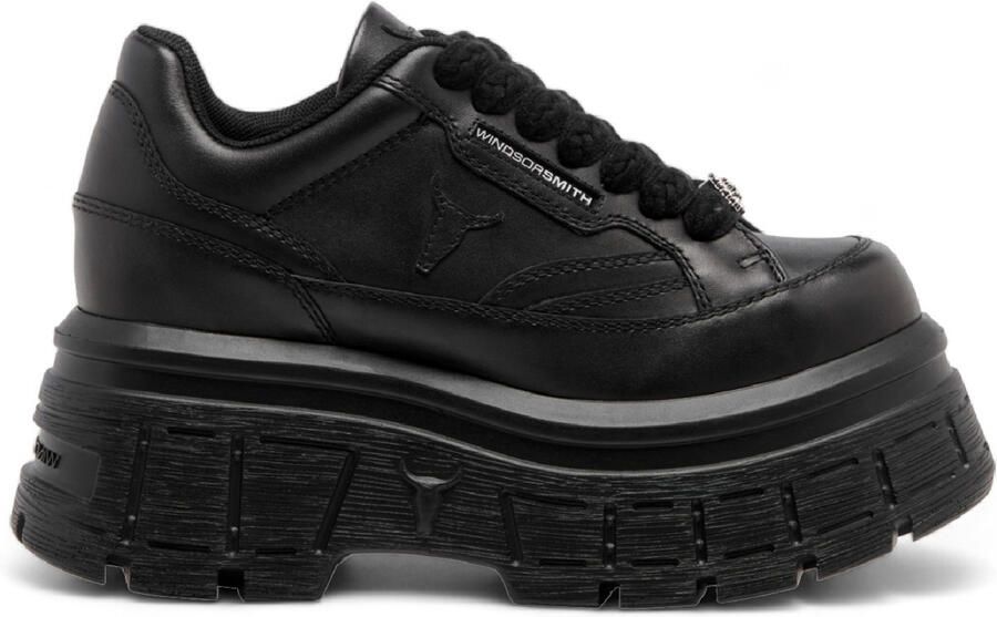 Windsor Smith Zwarte Chunky Leren Sneakers Swerve