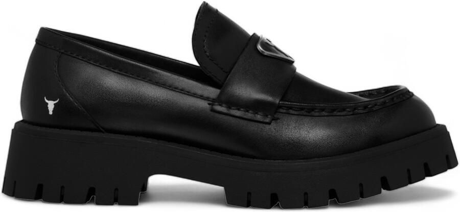Windsor Smith Zwarte Leren Chunky Loafers Throne