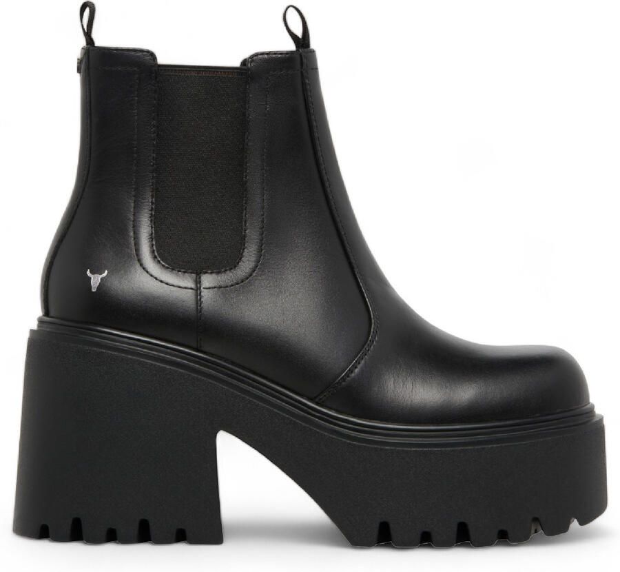 Windsor Smith Zwarte Leren Platform Chelsea Boots Tricky