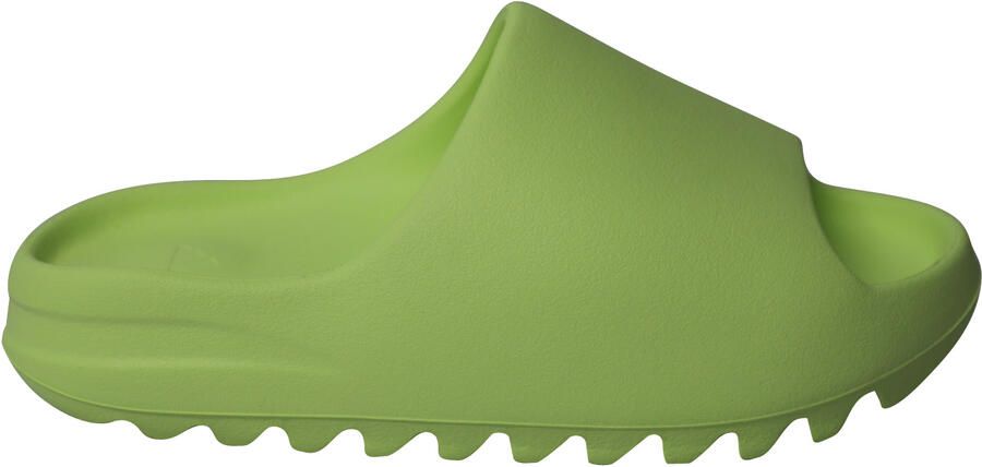 Yeezy Adidas slippers in Glow Green Plastic