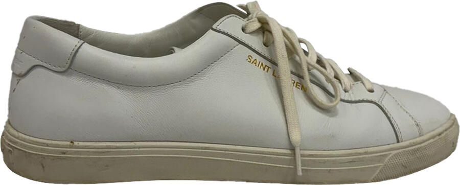 Yves Saint Laurent Pre-owned Saint Laurent Andy lage sneakers in wit kalfsleer