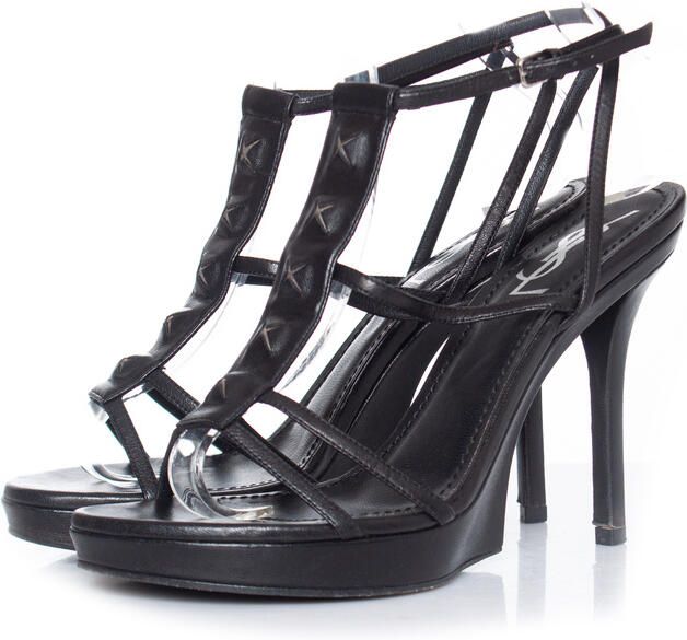 Yves Saint Laurent Pre-owned Yves Saint Laurent Zwarte sandalen met leren bandjes
