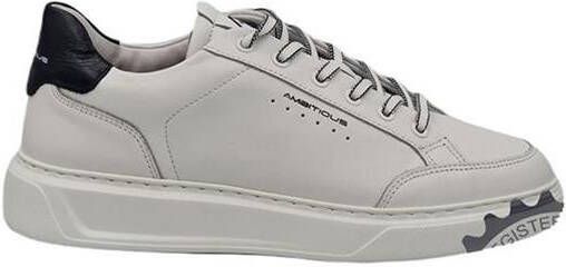 Ambitious Witte leren sneakers met zwarte hielinzet White - Foto 7