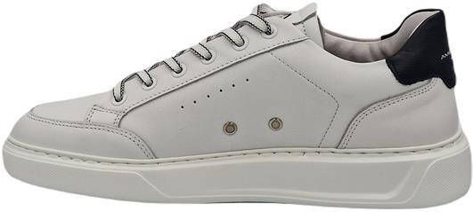 Ambitious Witte leren sneakers met zwarte hielinzet White - Foto 6