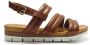 AQA Shoes A8366 Volwassenen Platte sandalenDames Sandalen Cognac - Thumbnail 2