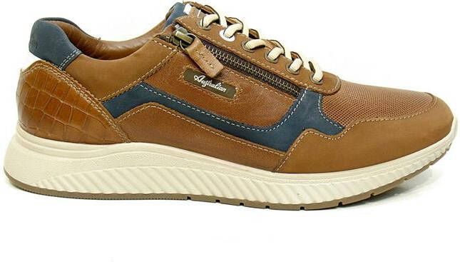 Australian Stijlvolle leren sneakers met rits en veters Brown Heren - Foto 18