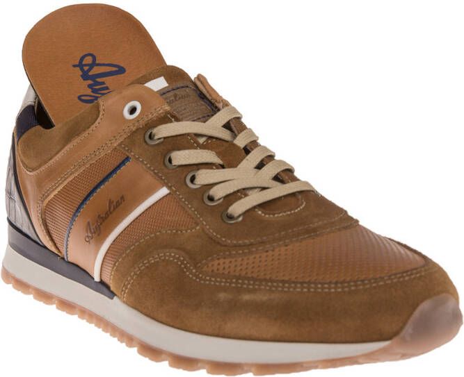 Australian Footwear Navarone Leather Sneaker casual Tan-Blue-White - Foto 9