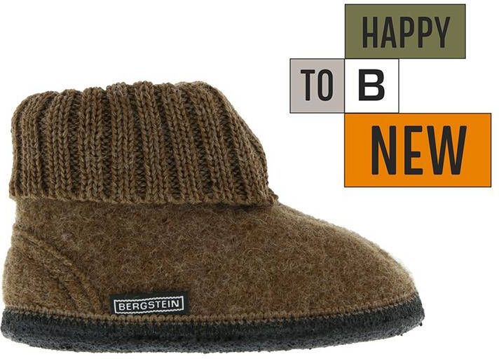 Bergstein Cozy Sloffen Pantoffels voor en kinderen 100% Zuiver sc wol Brown - Foto 6