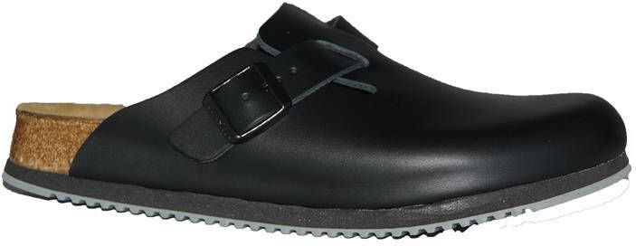 Birkenstock Boston black leather regular super grip sole - Foto 7