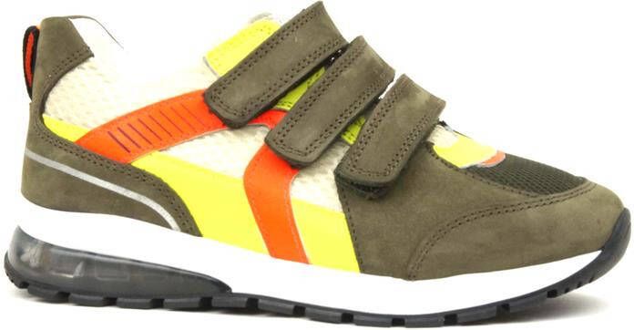 Braqeez 423465-569 Jongens Lage Sneakers Groen Geel Oranje Nubuck Klittenband - Foto 3
