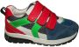 Braqeez 423465-423 Jongens Lage Sneakers Blauw Rood Groen Leer Klittenband - Thumbnail 2