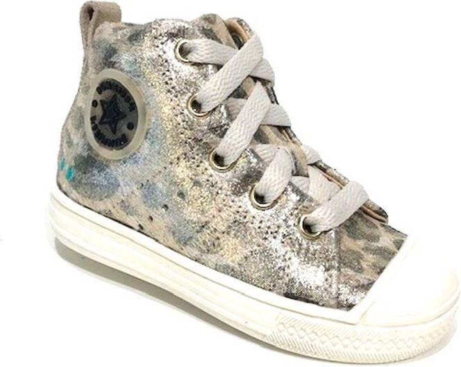 BunniesJR Bunnies JR 221235 906 Hoge Sneakers Goud Print Leer Veters - Foto 3
