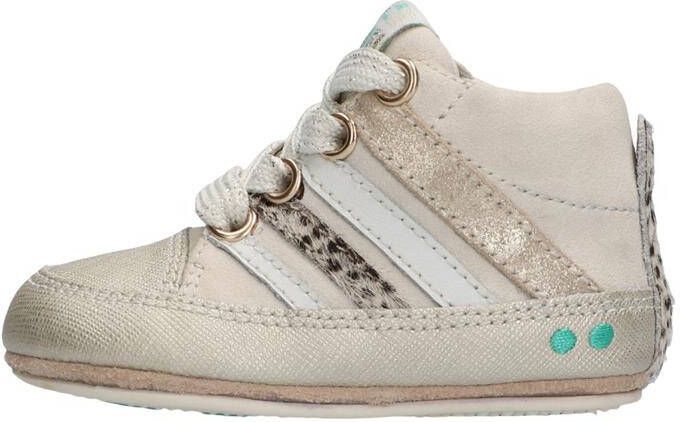 BunniesJR Bunnies JR 222105-994 Meisjes Babysneakertjes Beige Goud Leer Veters - Foto 2