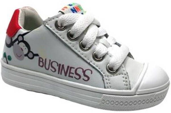 BunniesJR Bunnies JR 222230-541 Jongens Lage Sneakers Wit Print Leer Veters - Foto 6