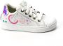 BunniesJR Bunnies JR 222230-598 Meisjes Lage Sneakers Wit Print Leer Veters - Thumbnail 2